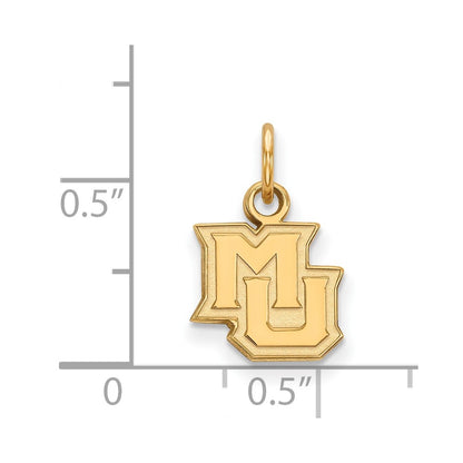 Gold Plated Sterling Silver Logoart Marquette University M U Extra Small Pendant