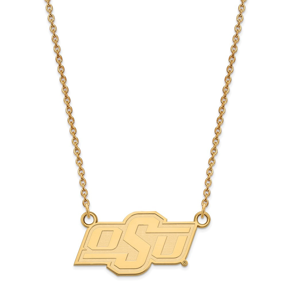 14K Yellow Gold Logoart Oklahoma State University O S U Small Pendant 18 Inch Necklace