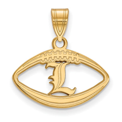 Gold Plated Sterling Silver Logoart University Of Louisville Letter L Football Pendant