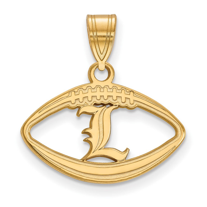 Gold Plated Sterling Silver Logoart University Of Louisville Letter L Football Pendant