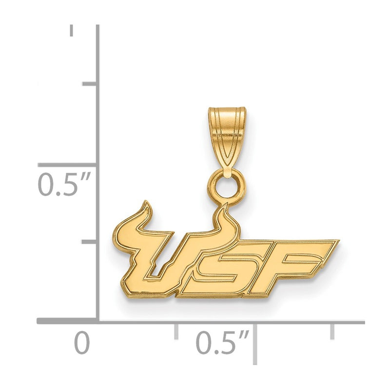 14K Yellow Gold Logoart University Of South Florida U S F Small Pendant