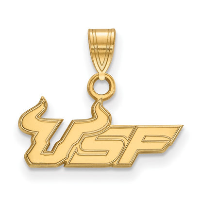 Gold Plated Sterling Silver Logoart University Of South Florida U S F Small Pendant