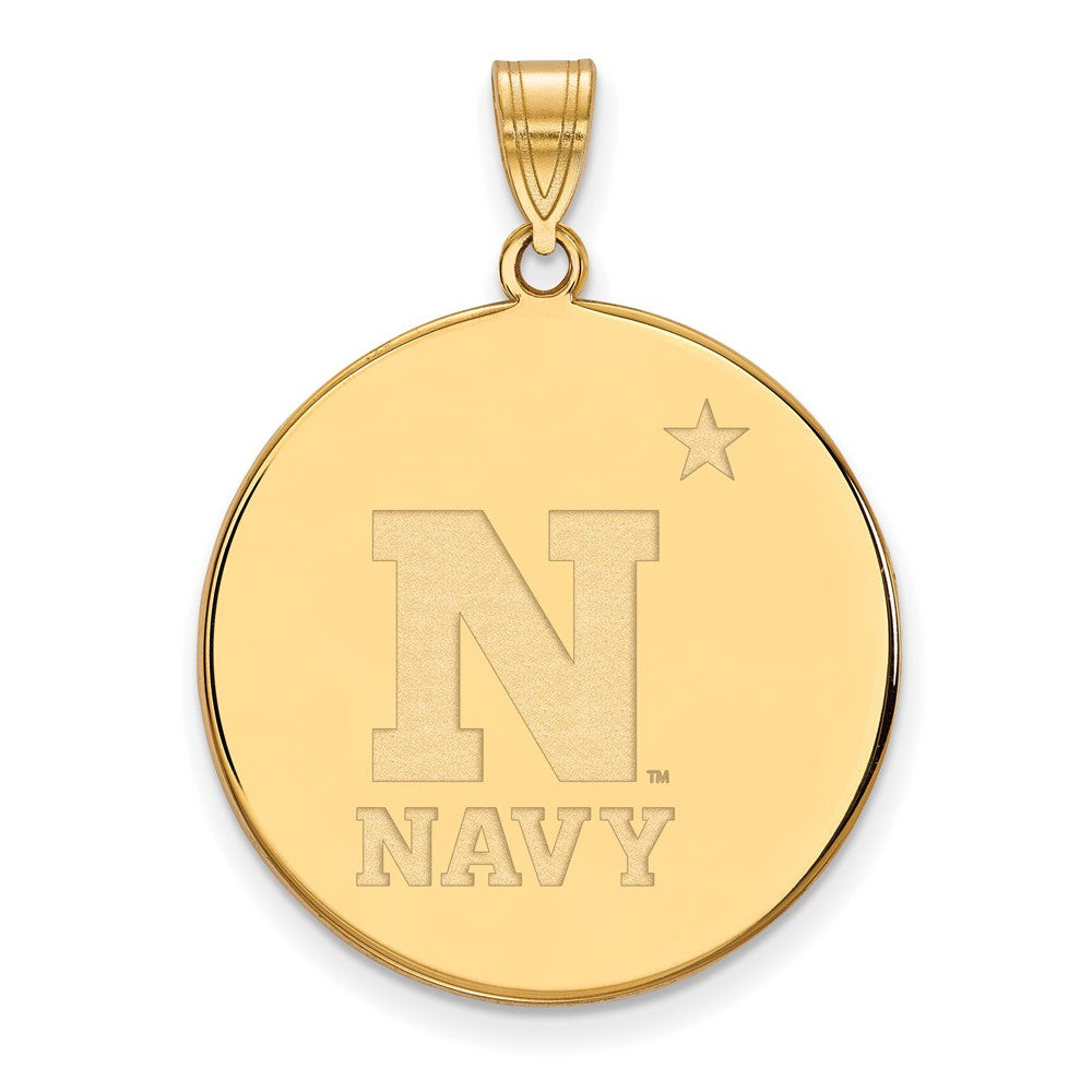 10K Yellow Gold Logoart Us Naval Academy Extra Large Disc Pendant
