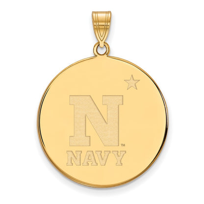 10K Yellow Gold Logoart Us Naval Academy Extra Large Disc Pendant