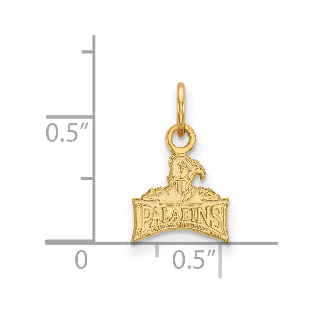 Gold Plated Sterling Silver Logoart Furman University Paladins Extra Small Pendant