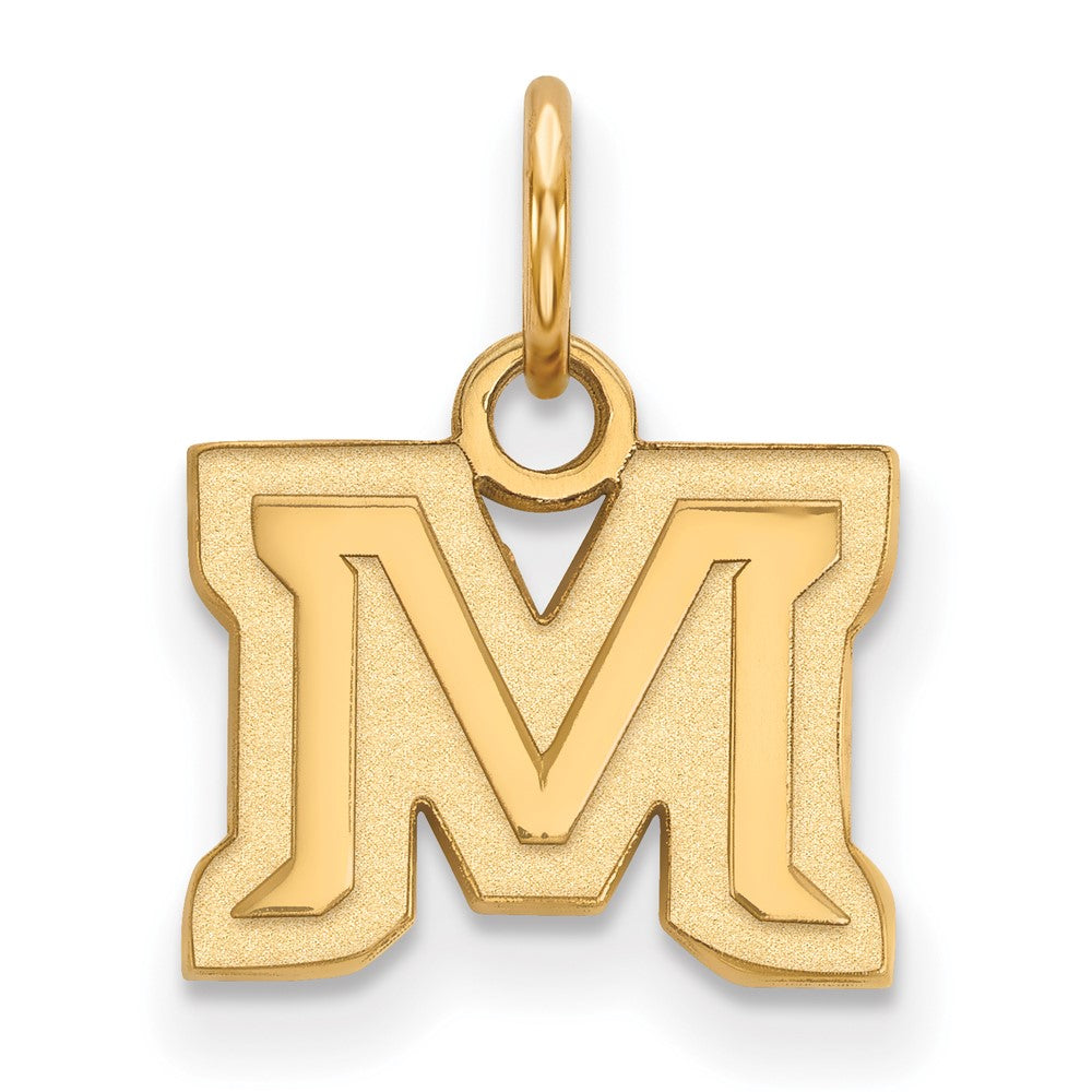 Gold Plated Sterling Silver Logoart Montana State University Letter M Extra Small Pendant