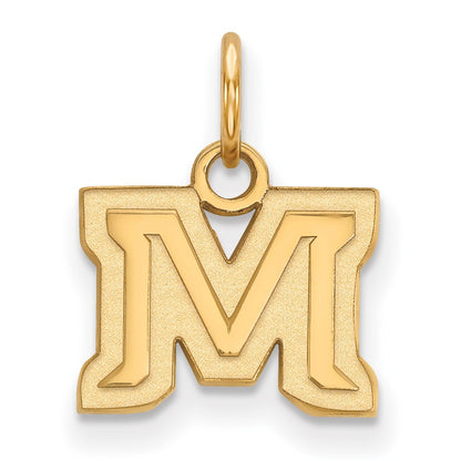 Gold Plated Sterling Silver Logoart Montana State University Letter M Extra Small Pendant