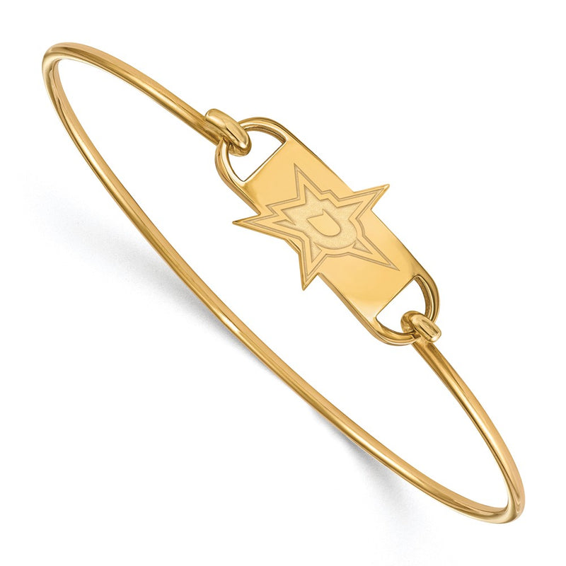 Gold Plated Sterling Silver Nhl Logoart Dallas Stars Small Center 7 Inch Wire Bangle