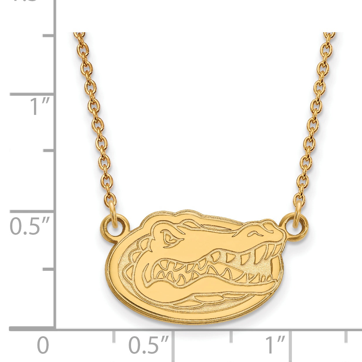 10K Yellow Gold Logoart University Of Florida Gator Small Pendant 18 Inch Necklace