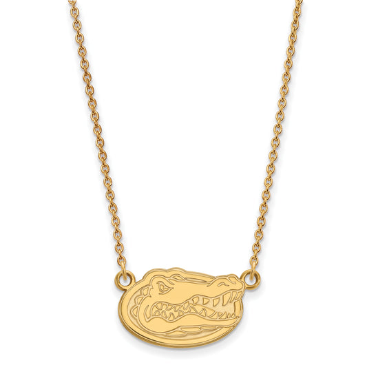 10K Yellow Gold Logoart University Of Florida Gator Small Pendant 18 Inch Necklace