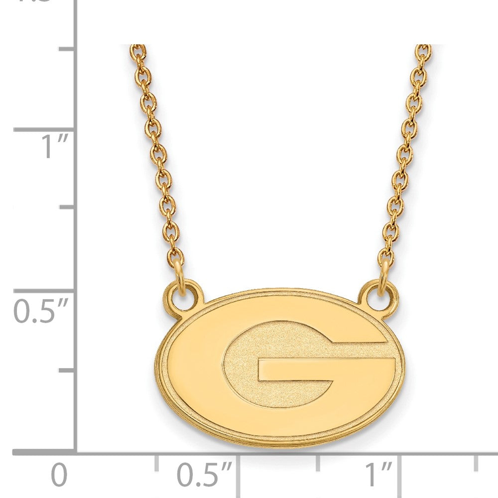 14K Yellow Gold Logoart University Of Georgia Letter G Small Pendant 18 Inch Necklace