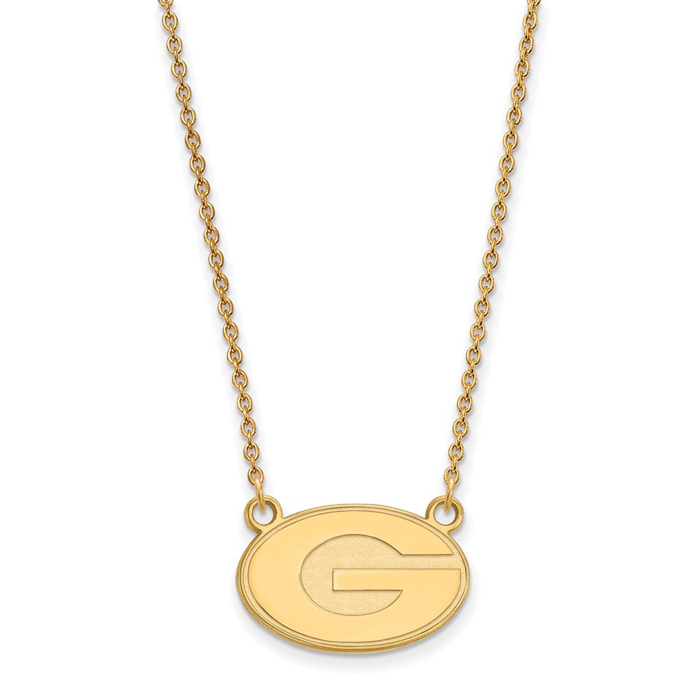 14K Yellow Gold Logoart University Of Georgia Letter G Small Pendant 18 Inch Necklace