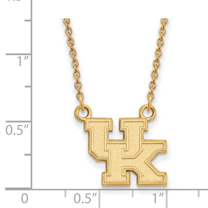 10K Yellow Gold Logoart University Of Kentucky U K Small Pendant 18 Inch Necklace