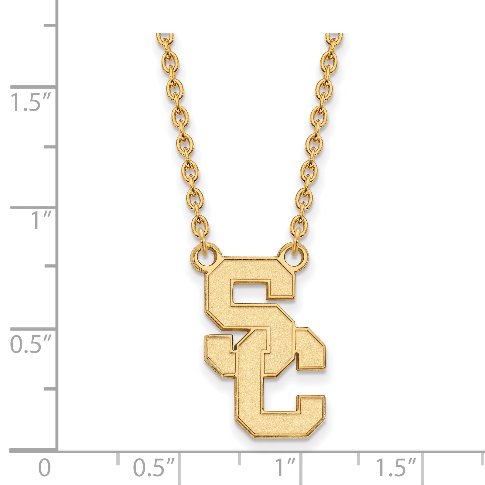 10K Yellow Gold University Of Southern California S C Large Pendant 18 Inch Necklace