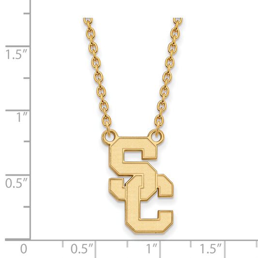 10K Yellow Gold University Of Southern California S C Large Pendant 18 Inch Necklace