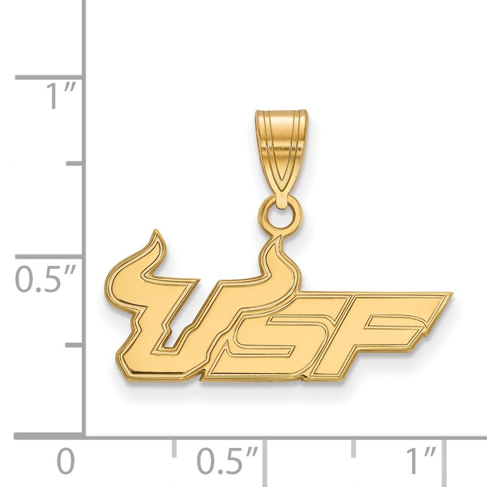 10K Yellow Gold Logoart University Of South Florida U S F Medium Pendant