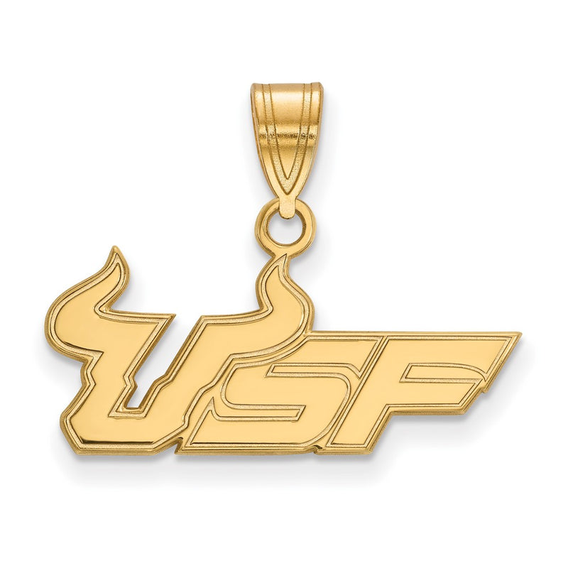 Gold Plated Sterling Silver Logoart University Of South Florida U S F Medium Pendant