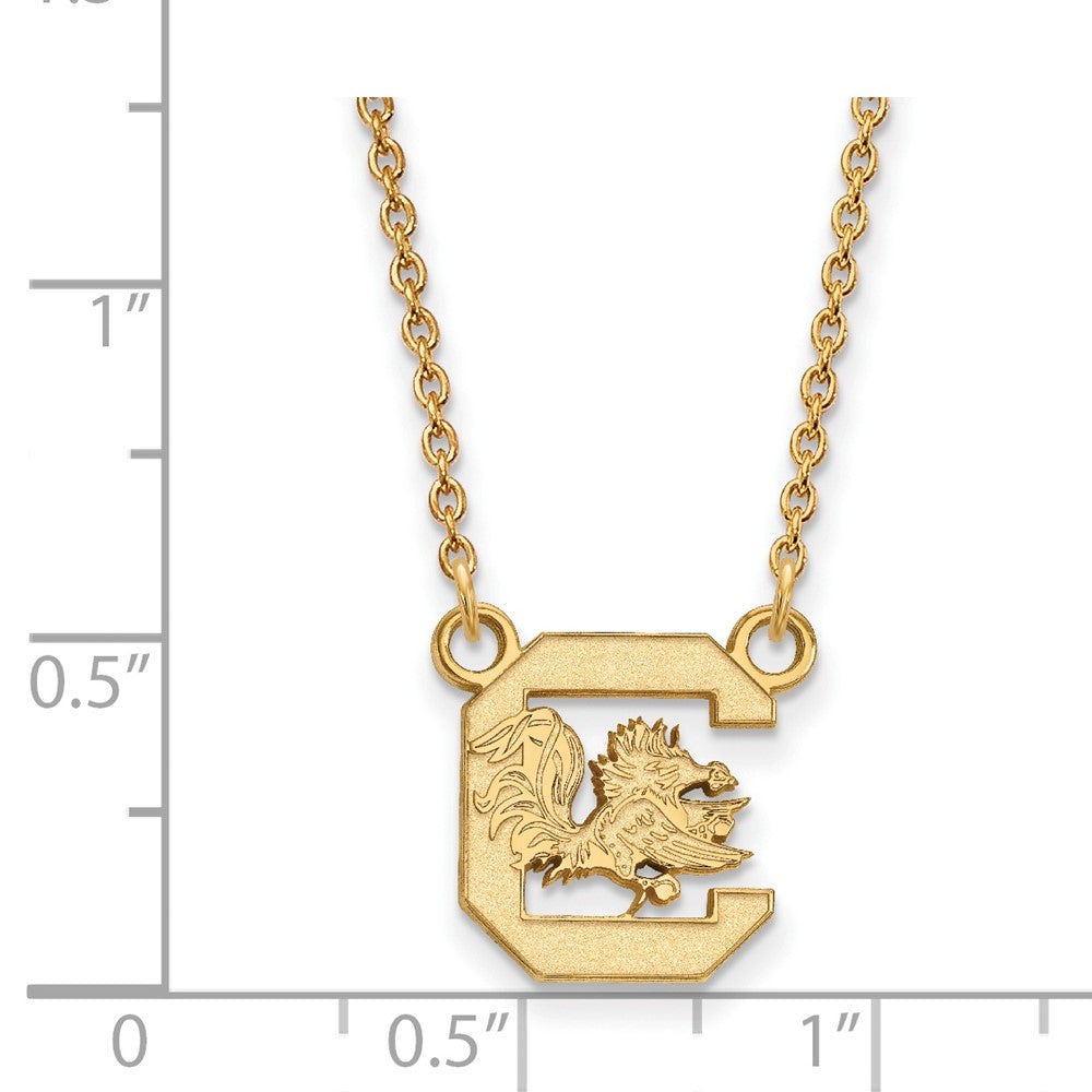 14K Yellow Gold Logoart University Of South Carolina Small Pendant 18 Inch Necklace
