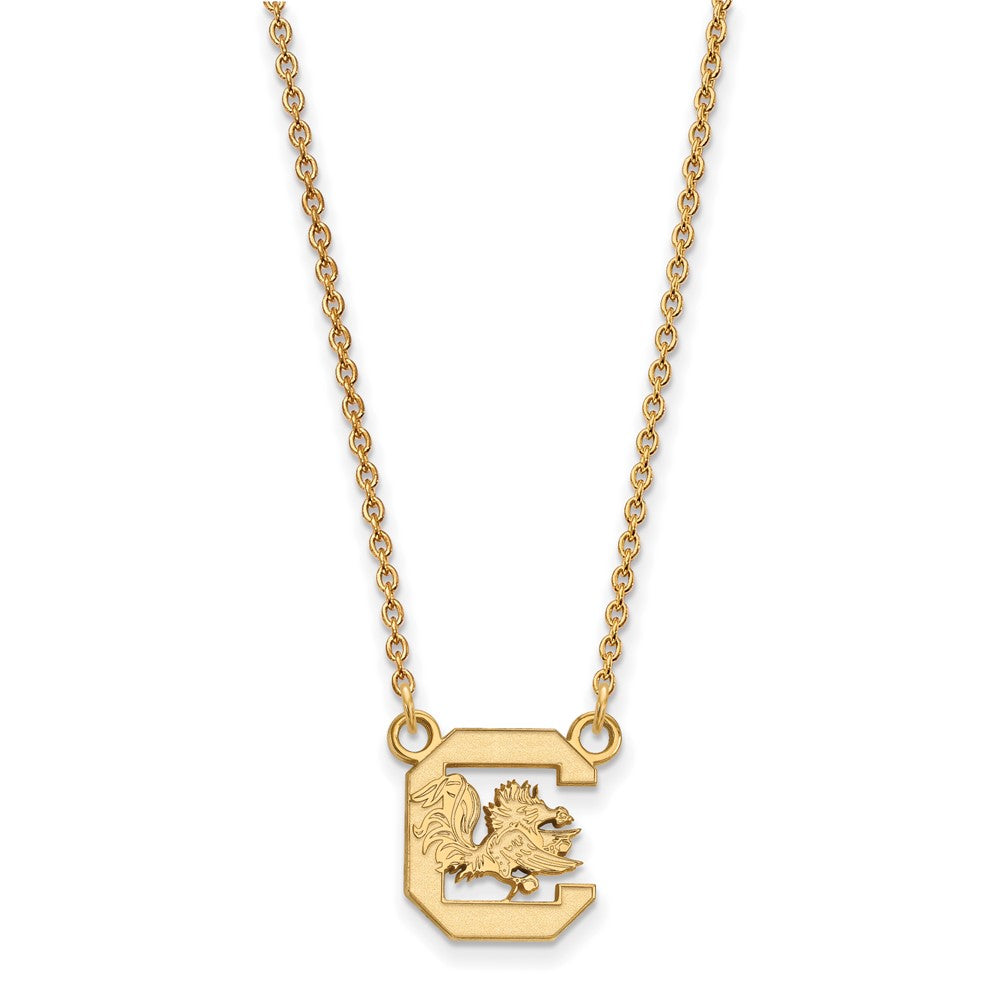 14K Yellow Gold Logoart University Of South Carolina Small Pendant 18 Inch Necklace