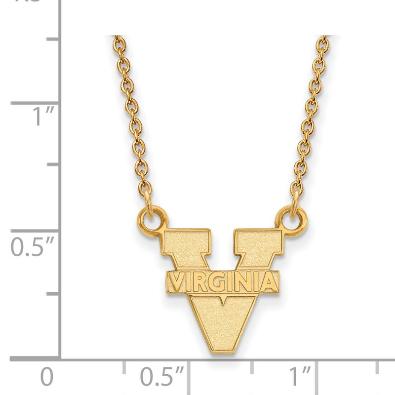 14K Yellow Gold Logoart University Of Virginia Small Pendant 18 Inch Necklace