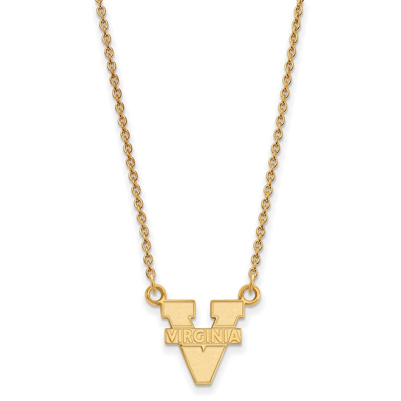 10K Yellow Gold Logoart University Of Virginia Small Pendant 18 Inch Necklace