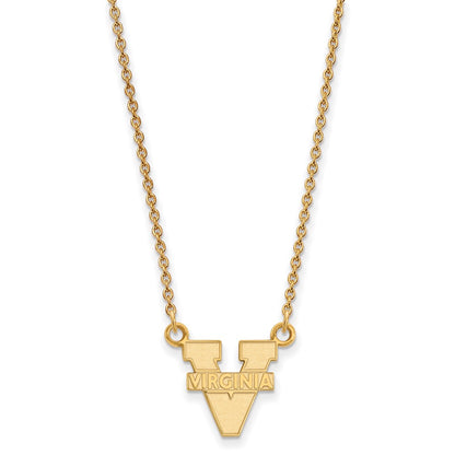 14K Yellow Gold Logoart University Of Virginia Small Pendant 18 Inch Necklace