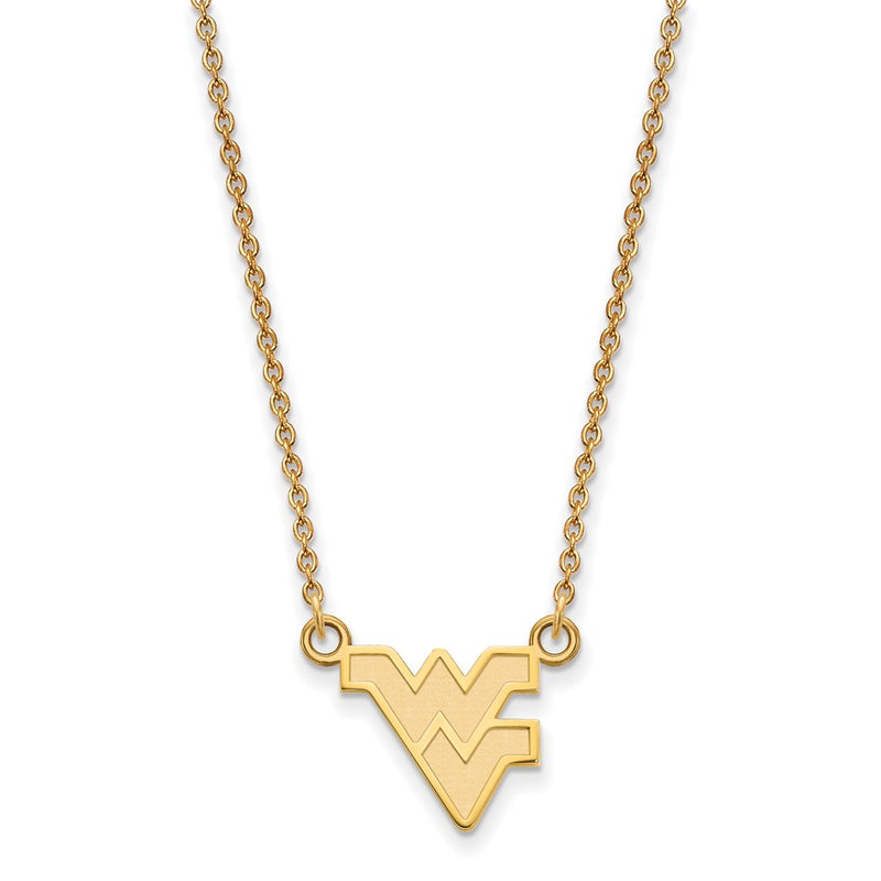 14K Yellow Gold Logoart West Virginia University W V Small Pendant 18 Inch Necklace
