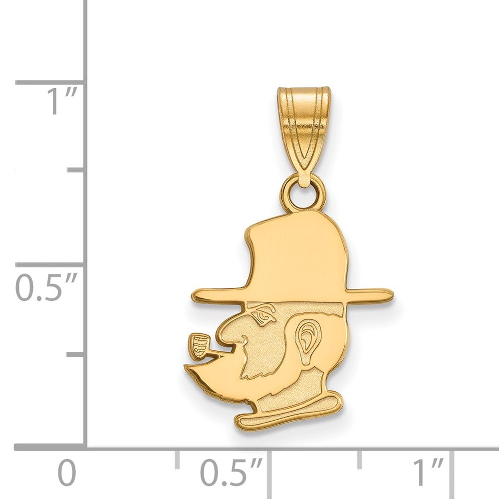 Gold Plated Sterling Silver Logoart Appalachian State University Mountaineer Medium Pendant