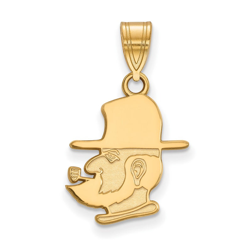 Gold Plated Sterling Silver Logoart Appalachian State University Mountaineer Medium Pendant