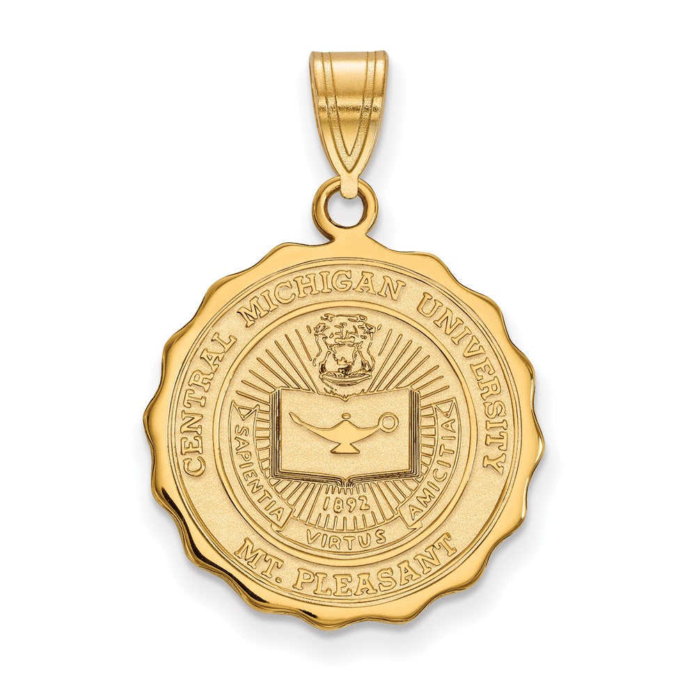 Gold Plated Sterling Silver Logoart Central Michigan University Large Crest Pendant