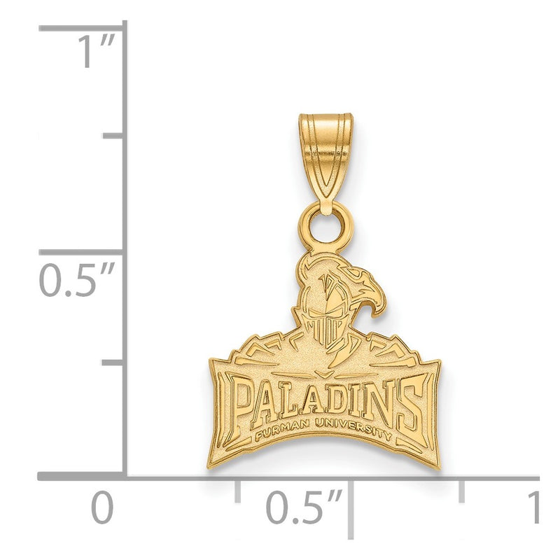 14K Yellow Gold Logoart Furman University Paladins Small Pendant