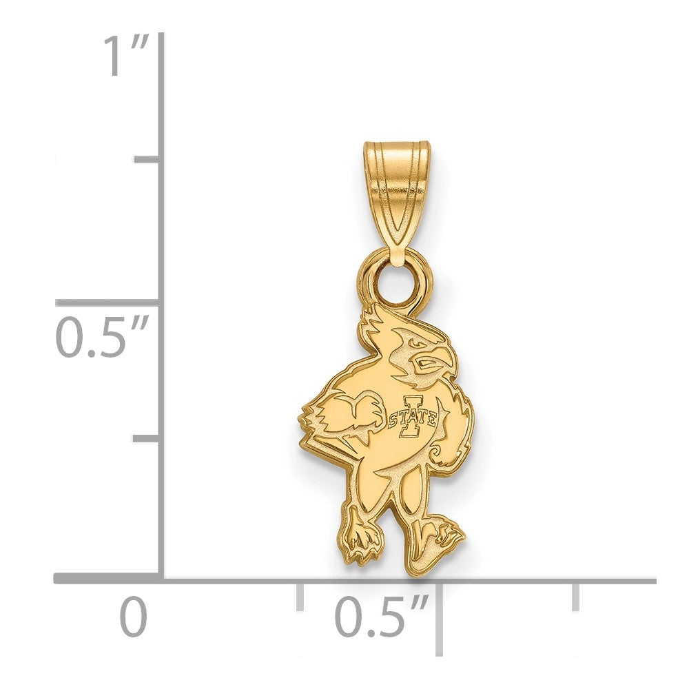 14K Yellow Gold Logoart Iowa State University Cardinal Small Pendant