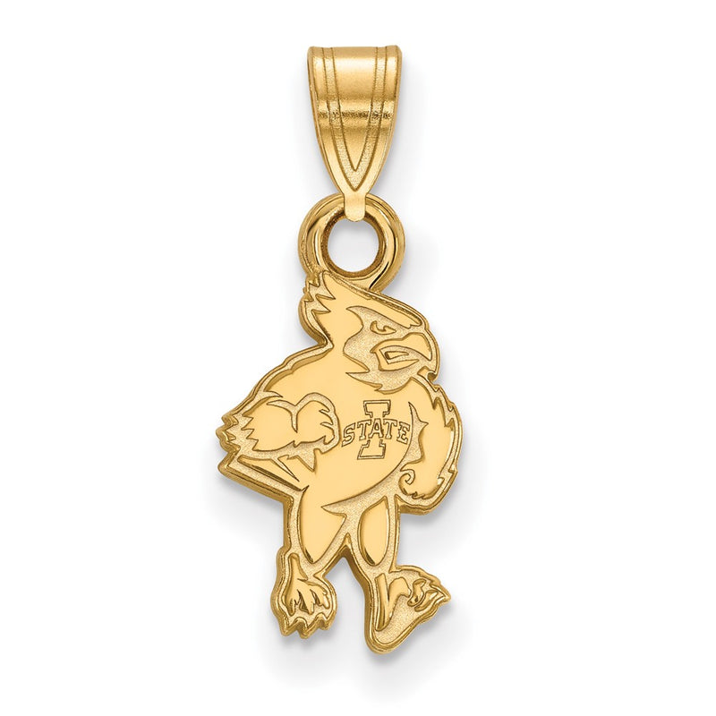 Gold Plated Sterling Silver Logoart Iowa State University Cardinal Small Pendant