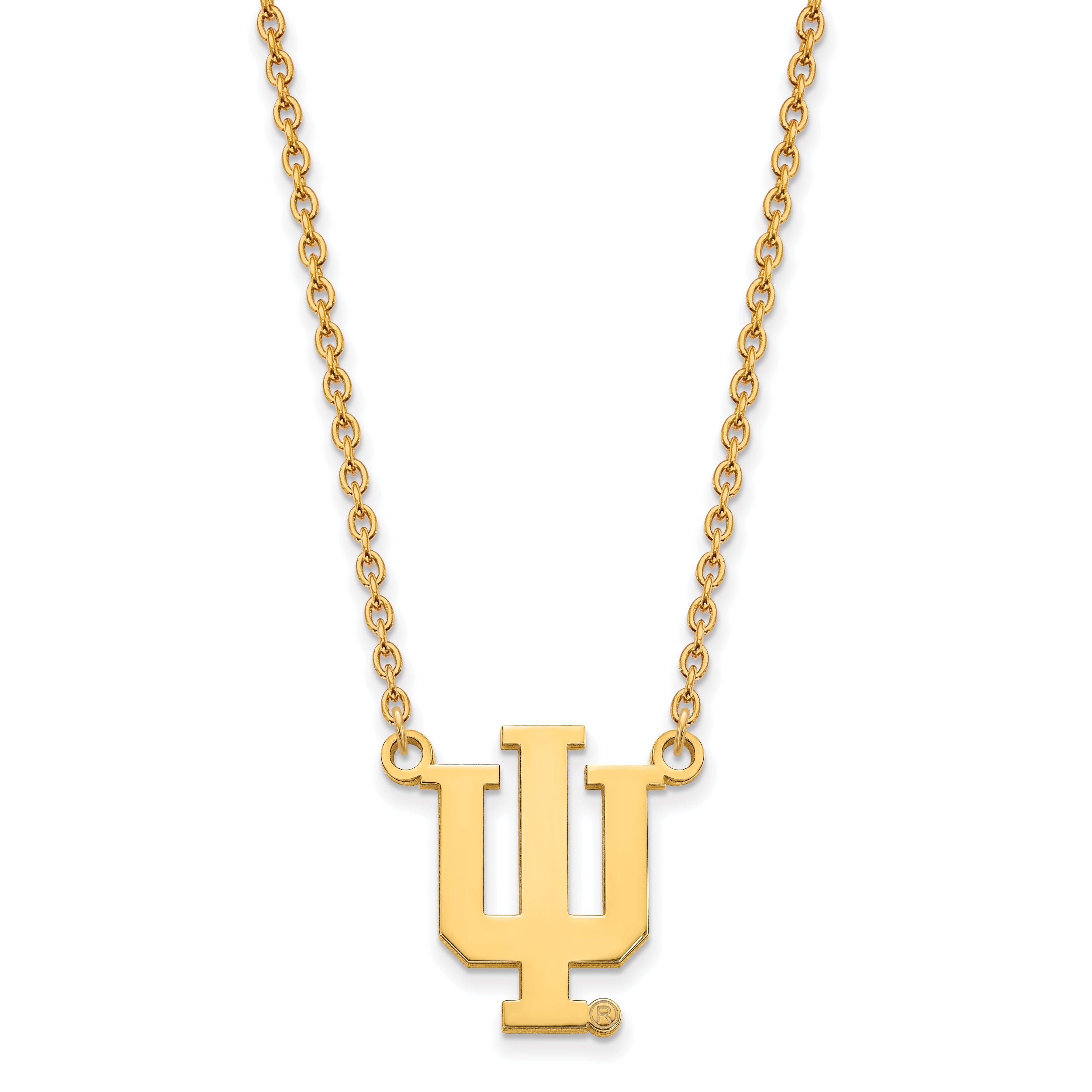 10K Yellow Gold Logoart Indiana University I U Large Pendant 18 Inch Necklace