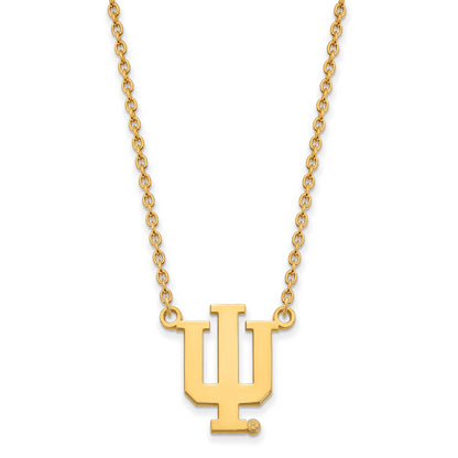 10K Yellow Gold Logoart Indiana University I U Large Pendant 18 Inch Necklace
