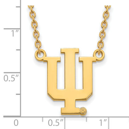 10K Yellow Gold Logoart Indiana University I U Large Pendant 18 Inch Necklace