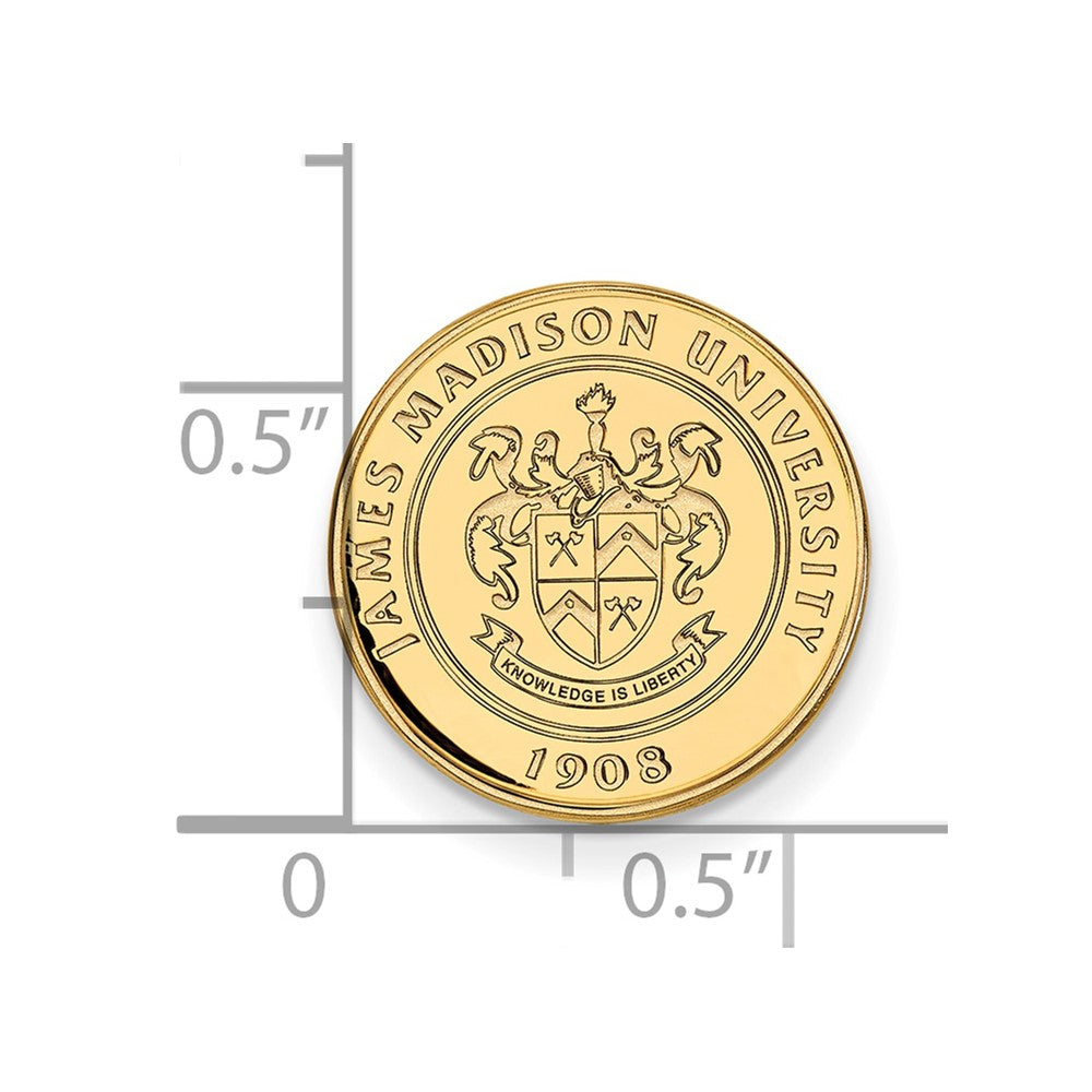 14K Yellow Gold Gold LogoArt James Madison University Crest Lapel Pin