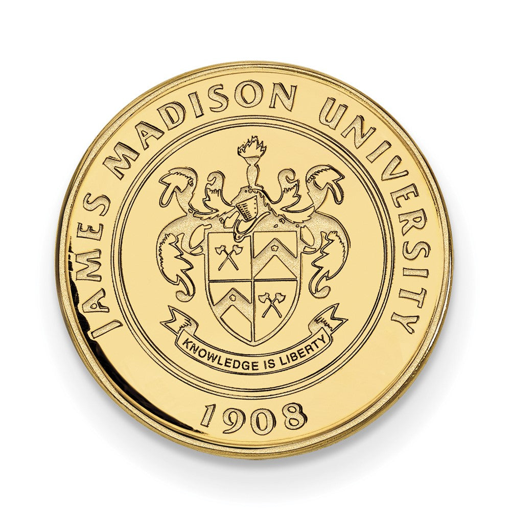 14K Yellow Gold Gold LogoArt James Madison University Crest Lapel Pin