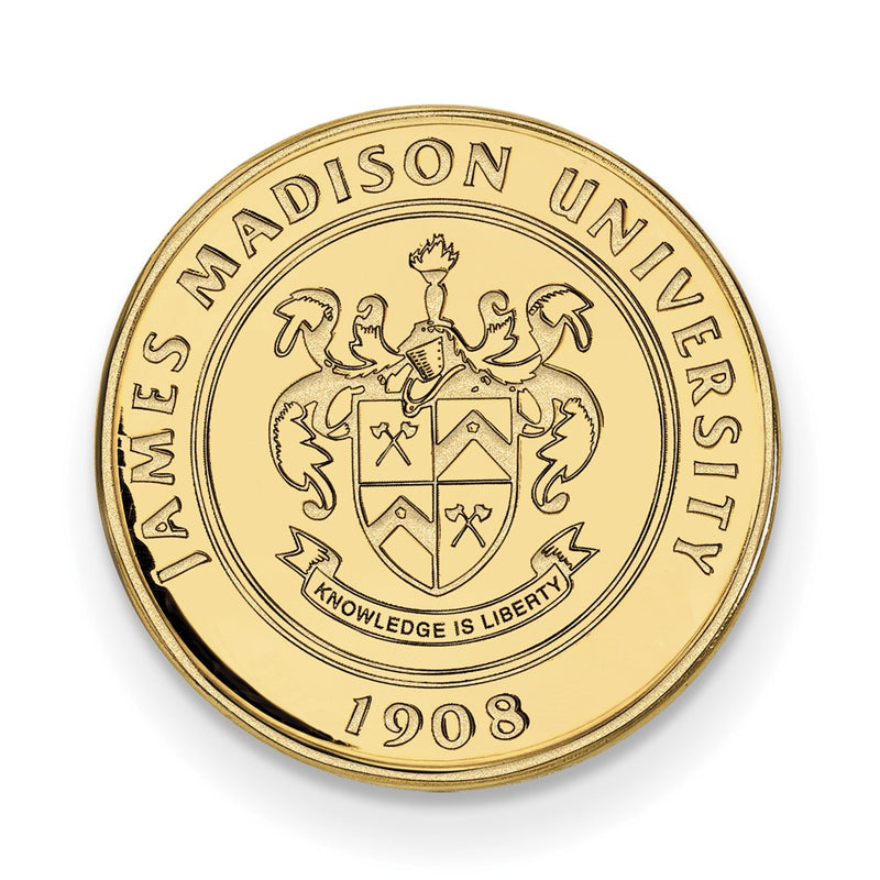 14K Yellow Gold Gold LogoArt James Madison University Crest Lapel Pin