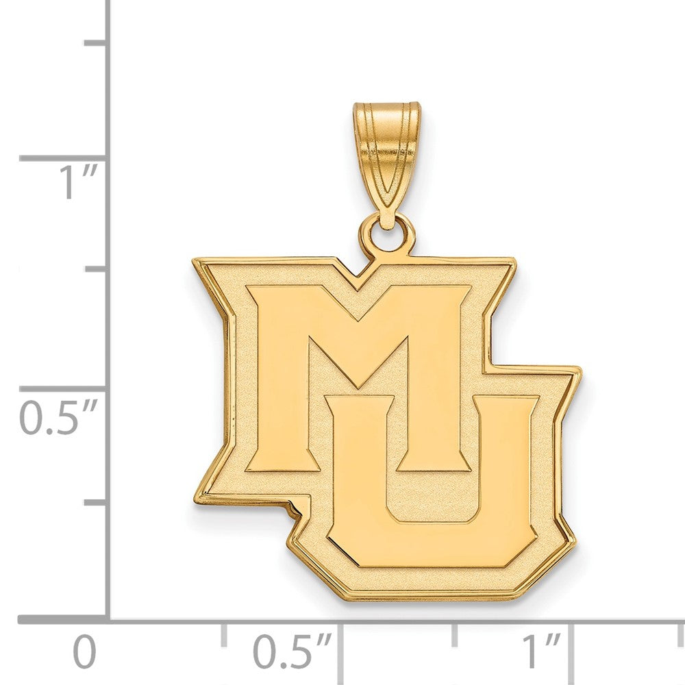14K Yellow Gold Logoart Marquette University M U Large Pendant