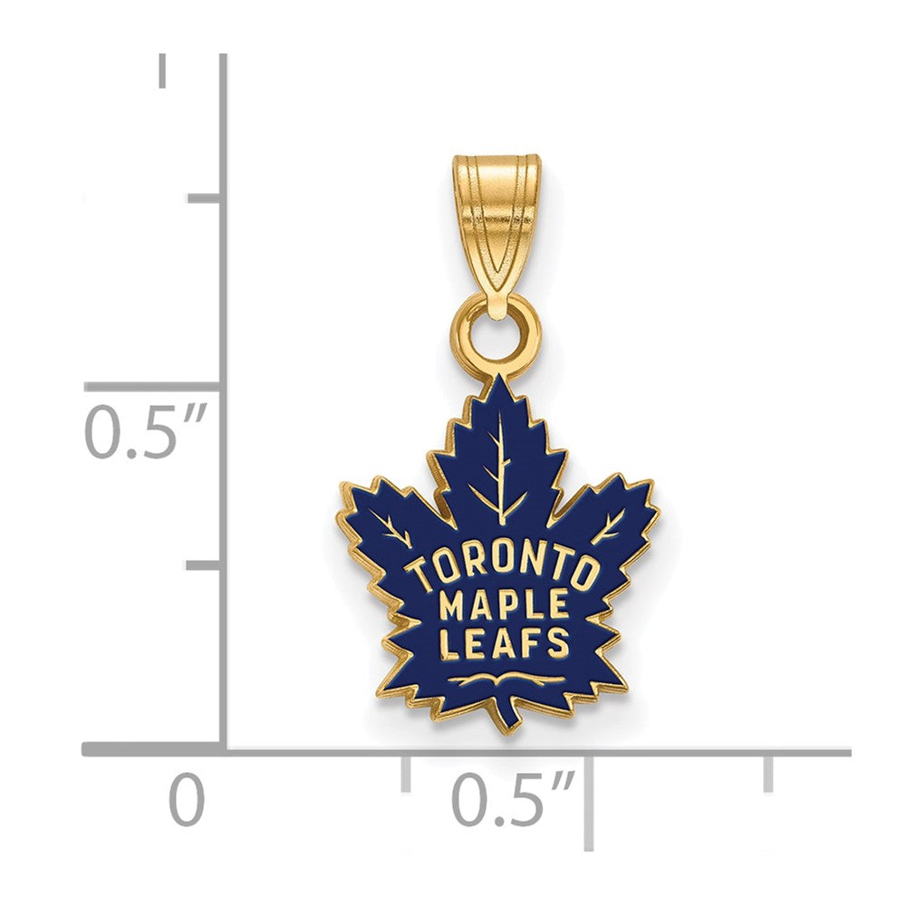 Gold Plated Sterling Silver Nhl Logoart Toronto Maple Leafs Small Enameled Pendant