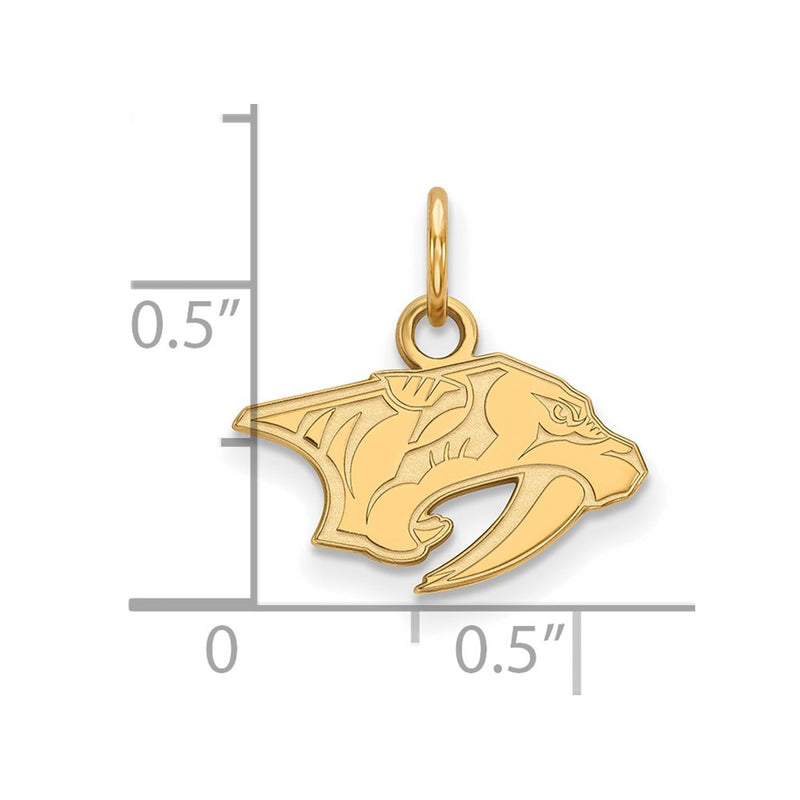 Gold Plated Sterling Silver Nhl Logoart Nashville Predators Extra Small Pendant
