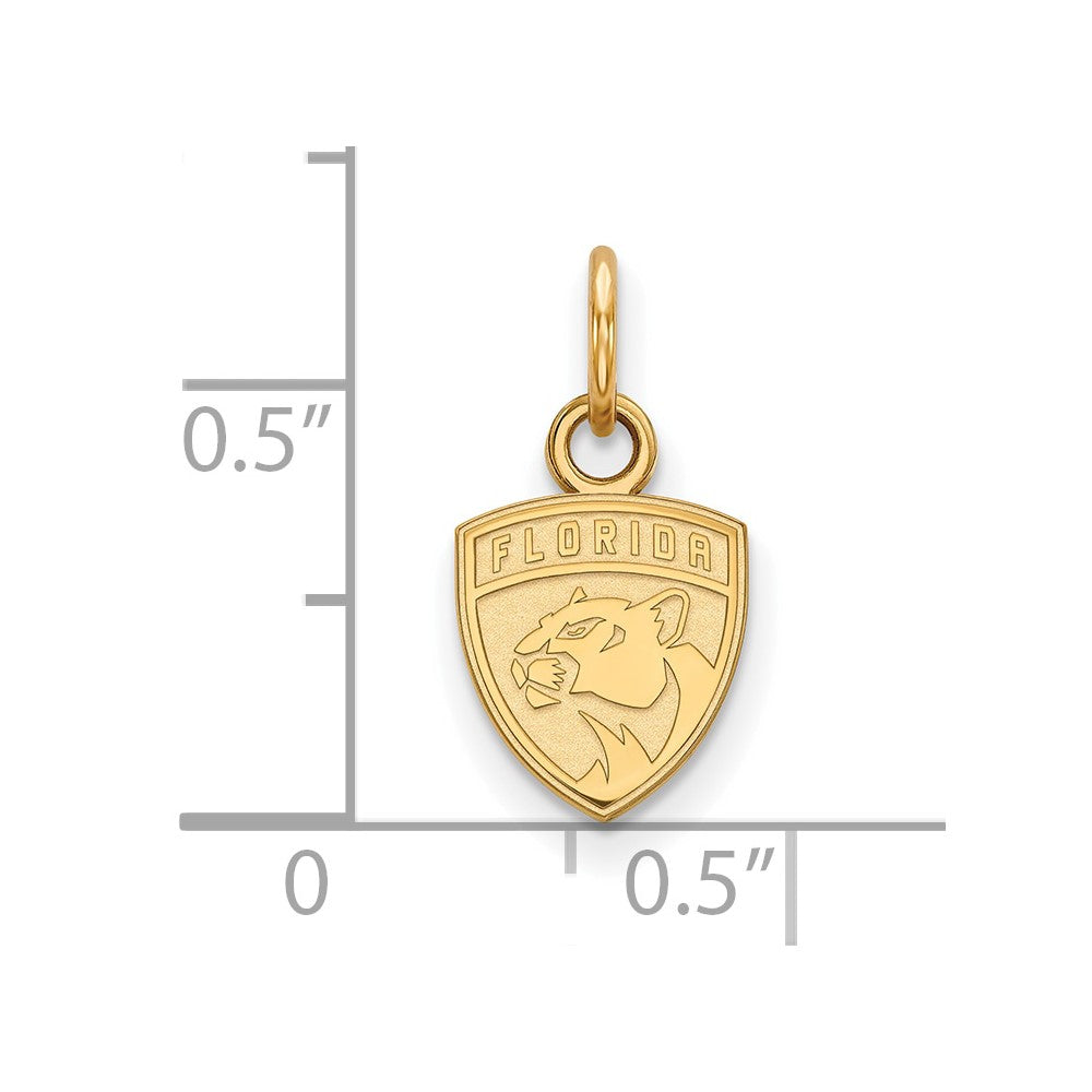 Gold Plated Sterling Silver Nhl Logoart Florida Panthers Extra Small Pendant