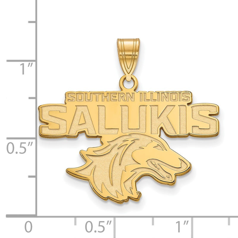 Gold Plated Sterling Silver Logoart Southern Illinois University Salukis Large Pendant
