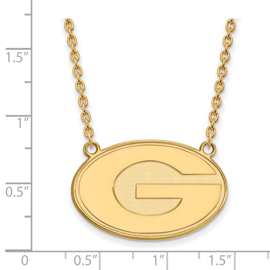 10K Yellow Gold Logoart University Of Georgia Letter G Large Pendant 18 Inch Necklace