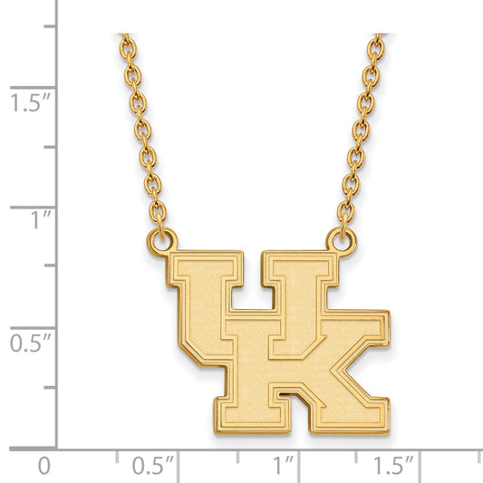 10K Yellow Gold Logoart University Of Kentucky U K Large Pendant 18 Inch Necklace