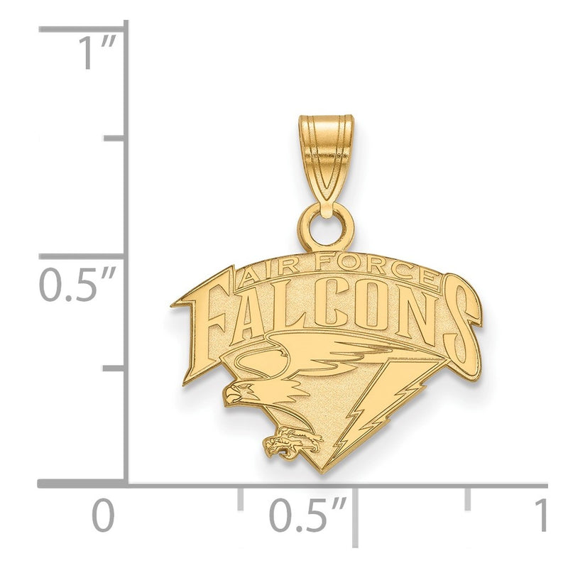 14K Yellow Gold Logoart United States Air Force Academy Falcons Small Pendant
