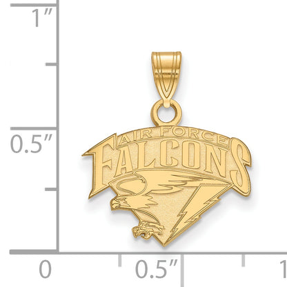 Gold Plated Sterling Silver Logoart United States Air Force Academy Falcons Small Pendant