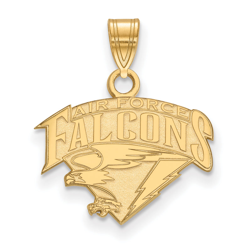 Gold Plated Sterling Silver Logoart United States Air Force Academy Falcons Small Pendant