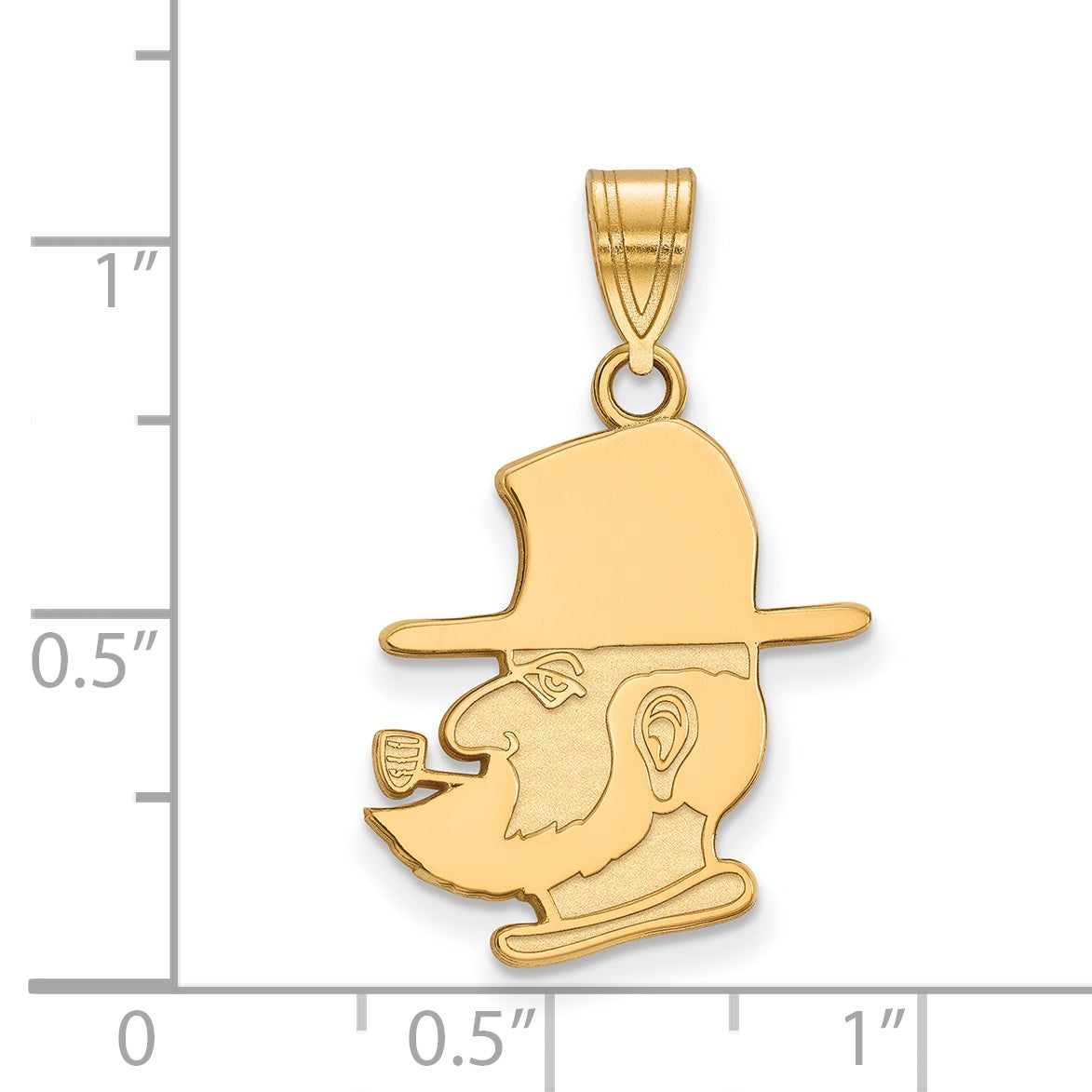 14K Yellow Gold Logoart Appalachian State University Mountaineer Large Pendant